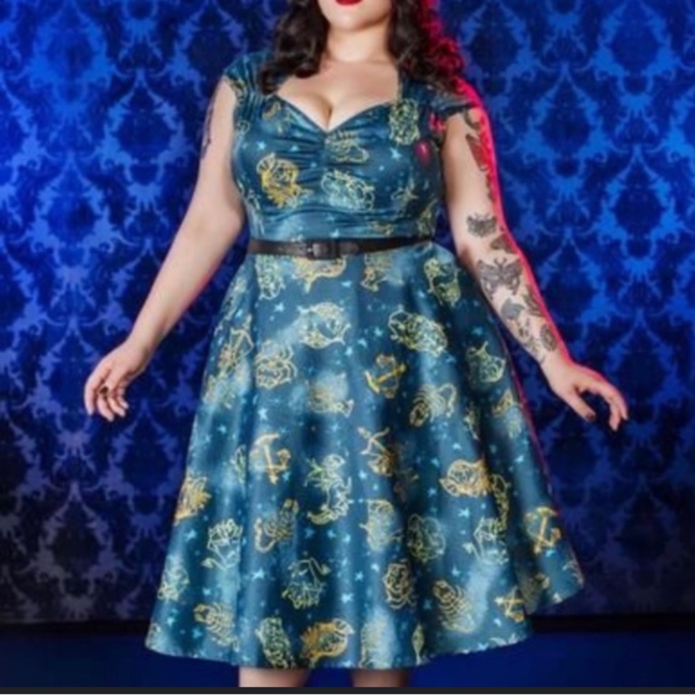 Pinup couture astrology zodiac Heidi dress
